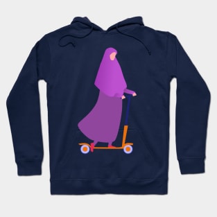 Muslim woman on scooter Hoodie